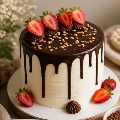 Torta chocolate y frutilla